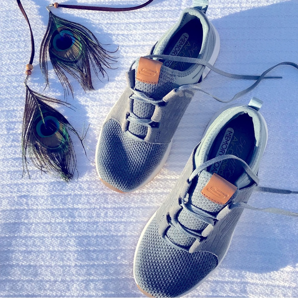 Skechers air cooled memory foam sneakers in grey NWT